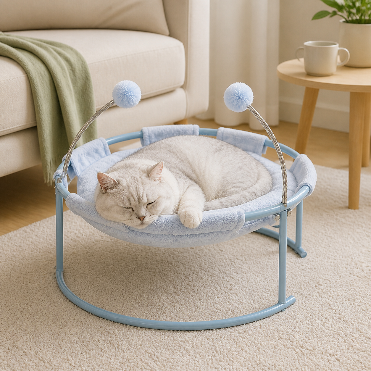 Plush Cat Hammock Lounger — second lifestyle view
