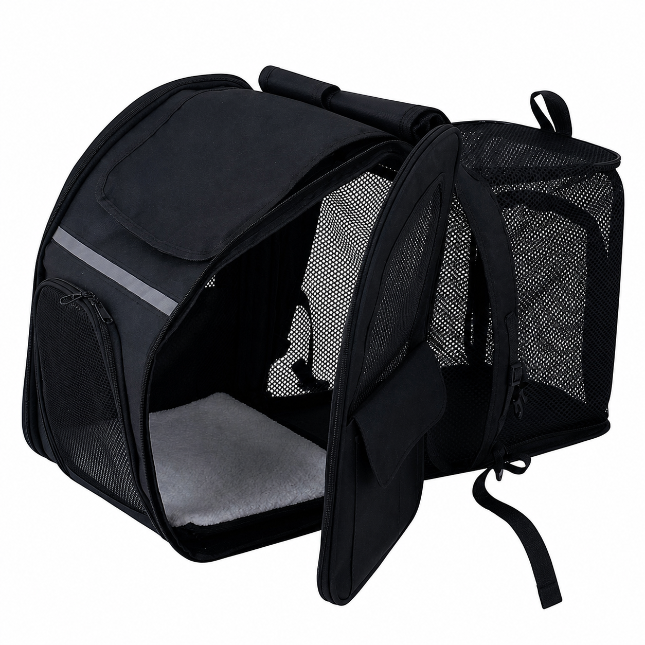 Pale removable base pad inside the expanded backpack