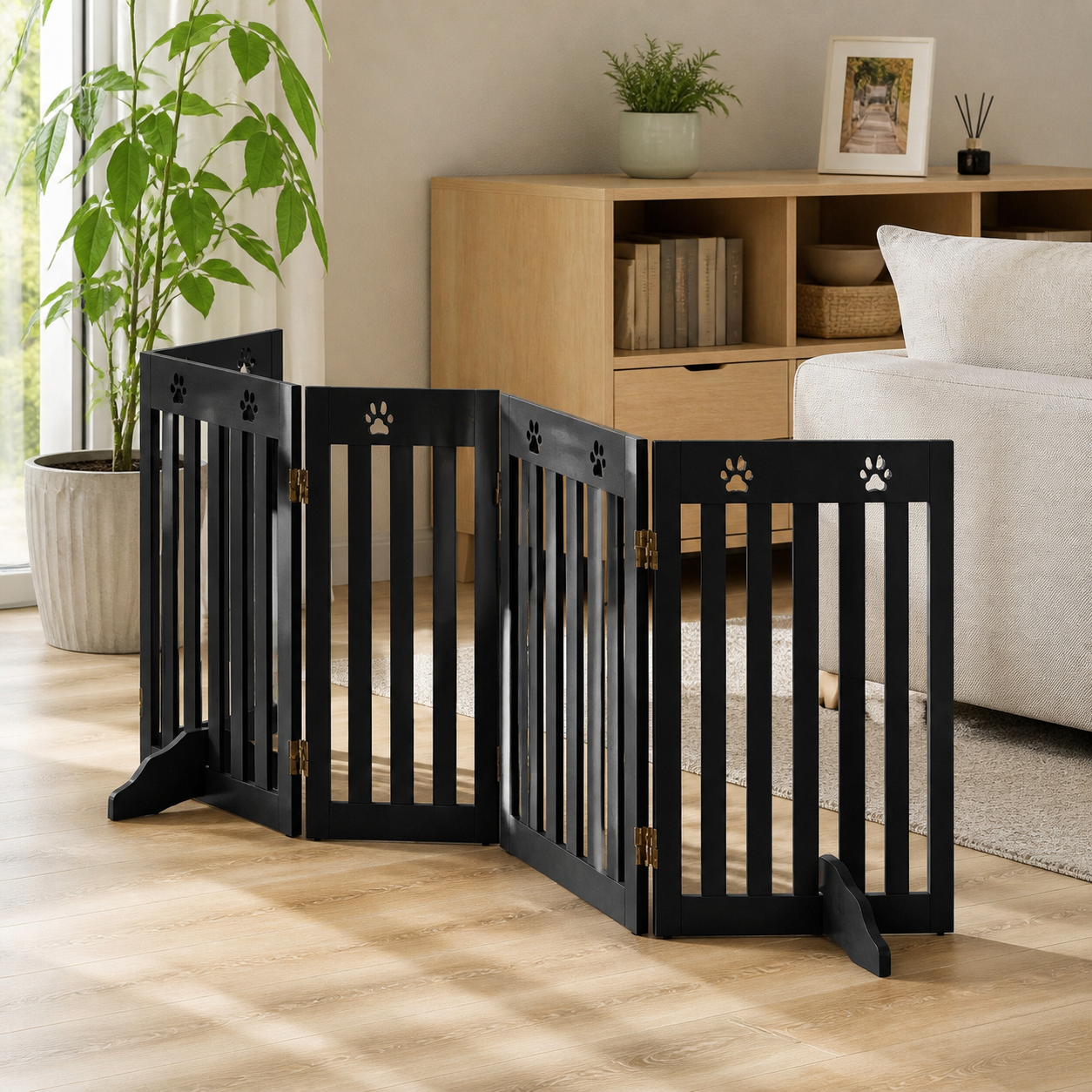 Four-Panel Freestanding Dog Gate — 203cm — alternate view