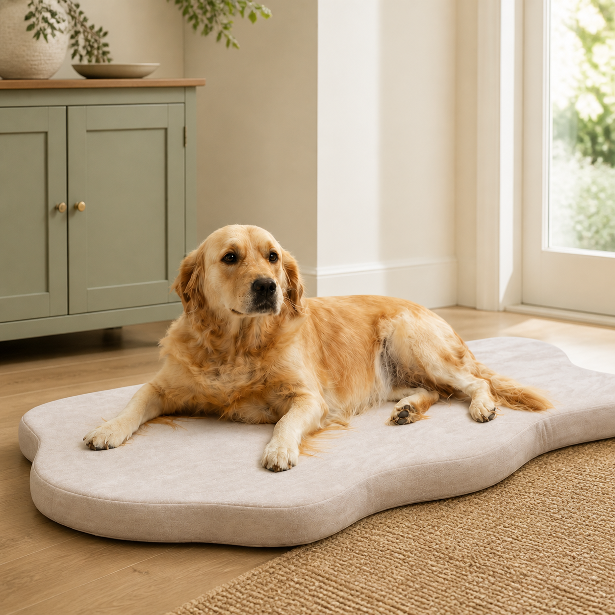 Memory Foam Dog Crate Mat — 110 × 66cm — in everyday use