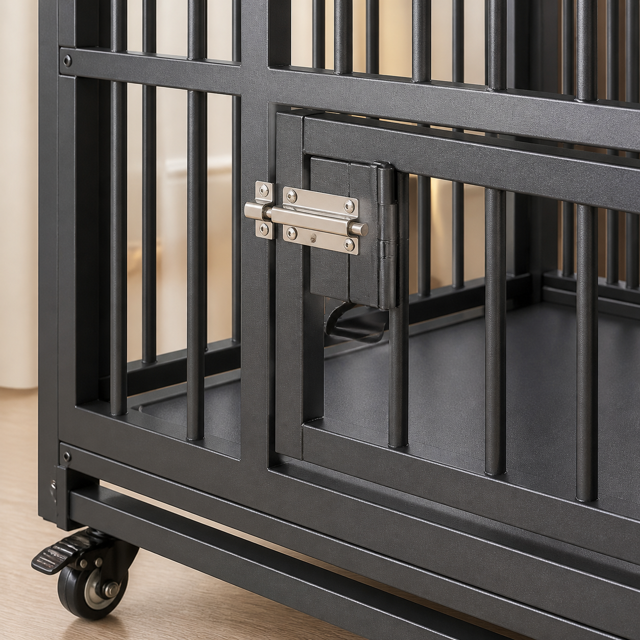 Heavy-Duty Folding Dog Crate with Three Doors — material detail