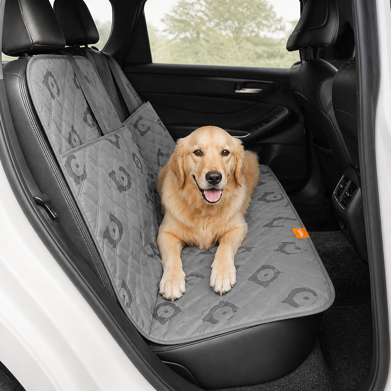 Waterproof Quilted Dog Sofa Protector — Dove Grey — in-room or garden context