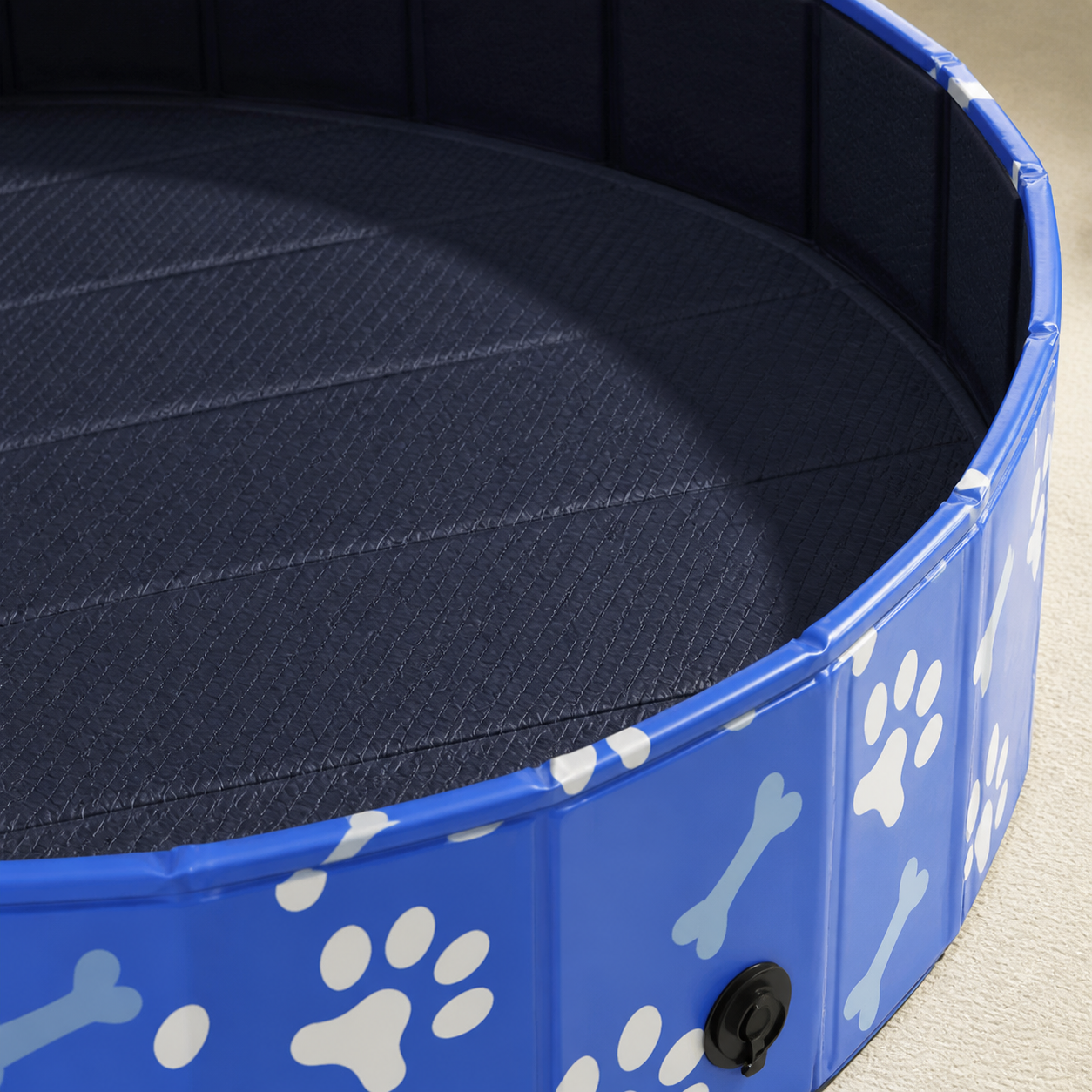 Textured non-slip dog pool base