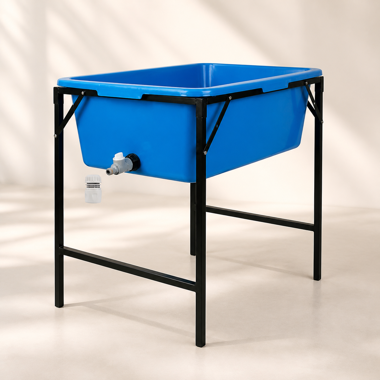 Raised Dog Bath with Folding Stand — 90L — studio hero