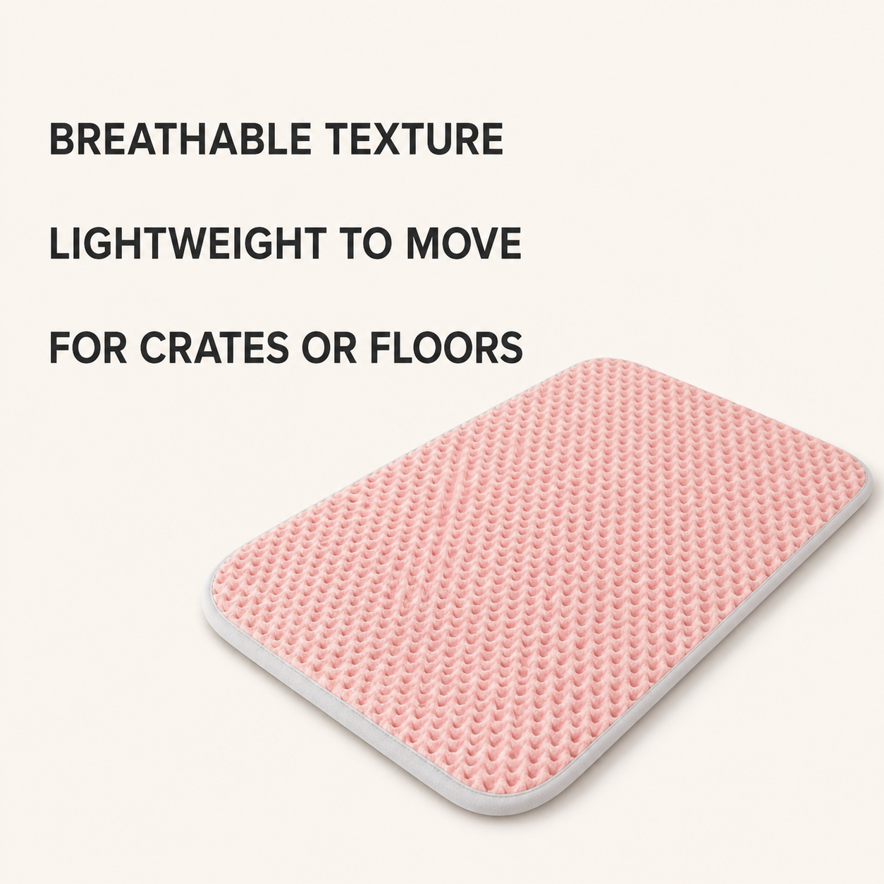 Breathable lightweight pet mat for crates or floors