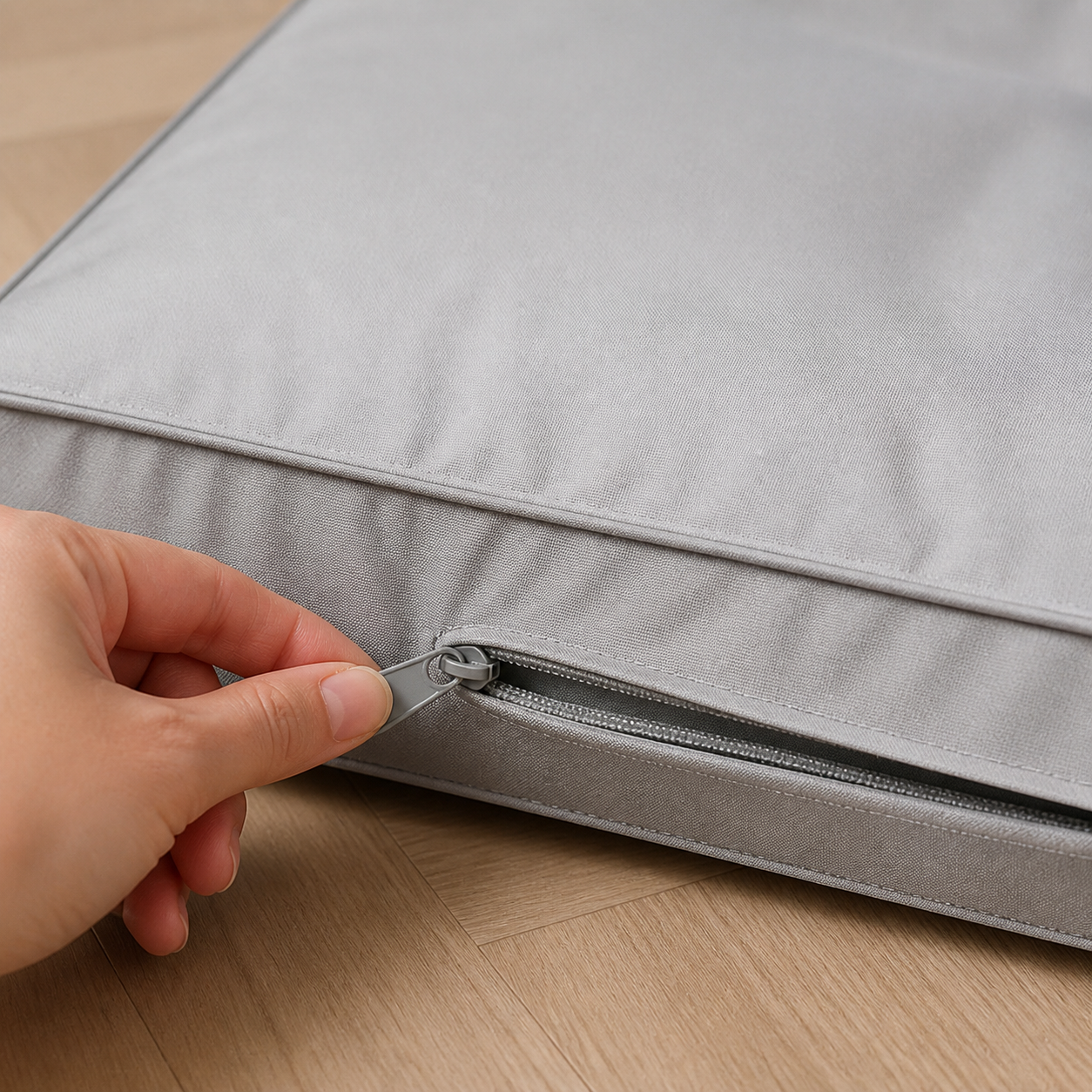 Washable Waterproof Pet Mattress — Grey, Small — key feature detail