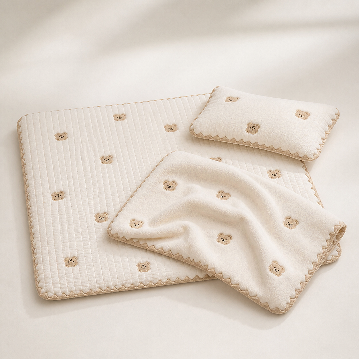 Washable Dog Bed With Pillow & Cover — Bear, Medium — studio hero