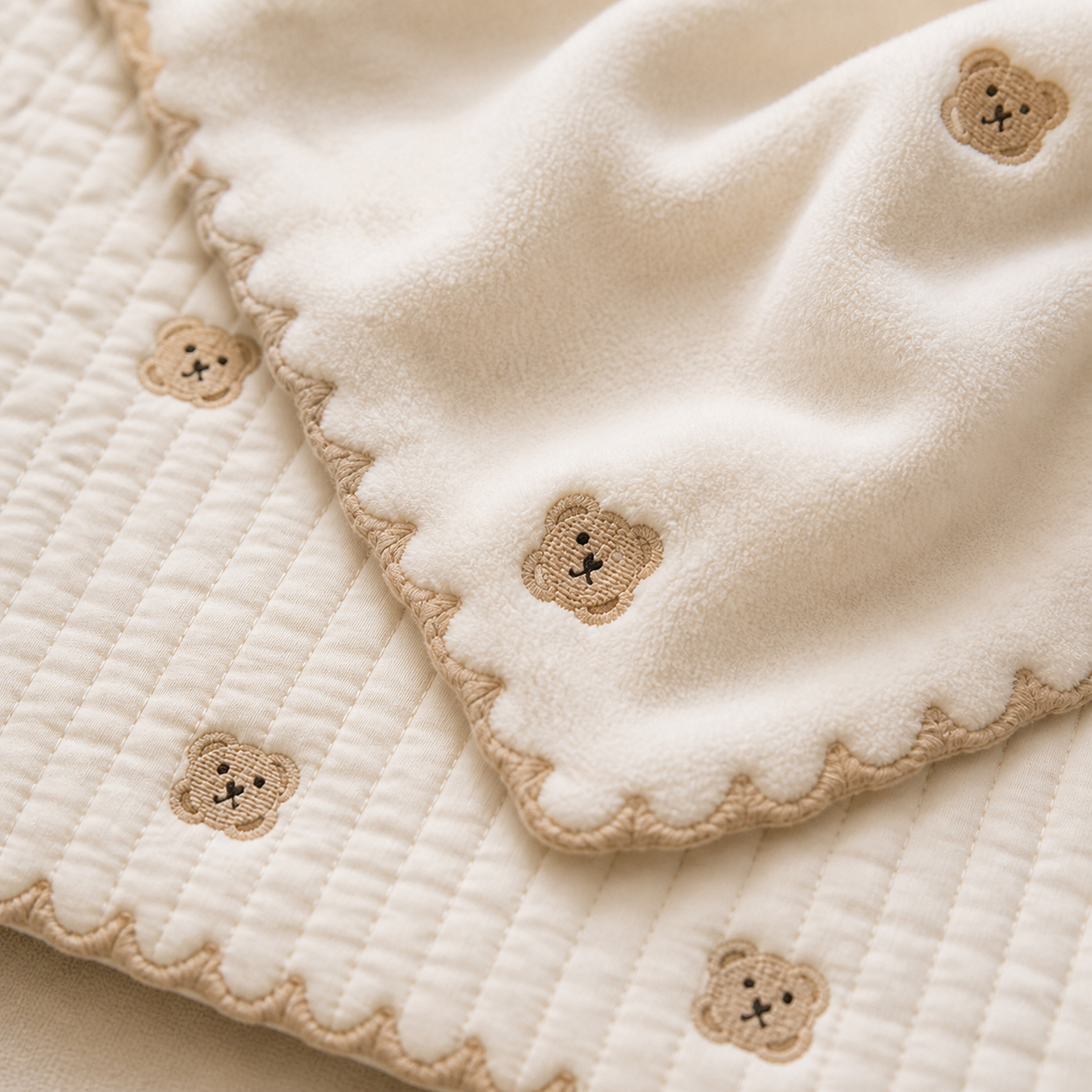 Washable Dog Bed With Pillow & Cover — Bear, Medium — material detail