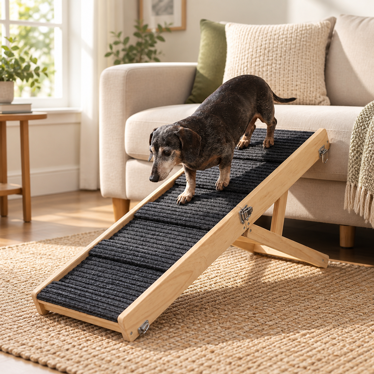 Four-Level Adjustable Wooden Dog Ramp – Trend & Trot