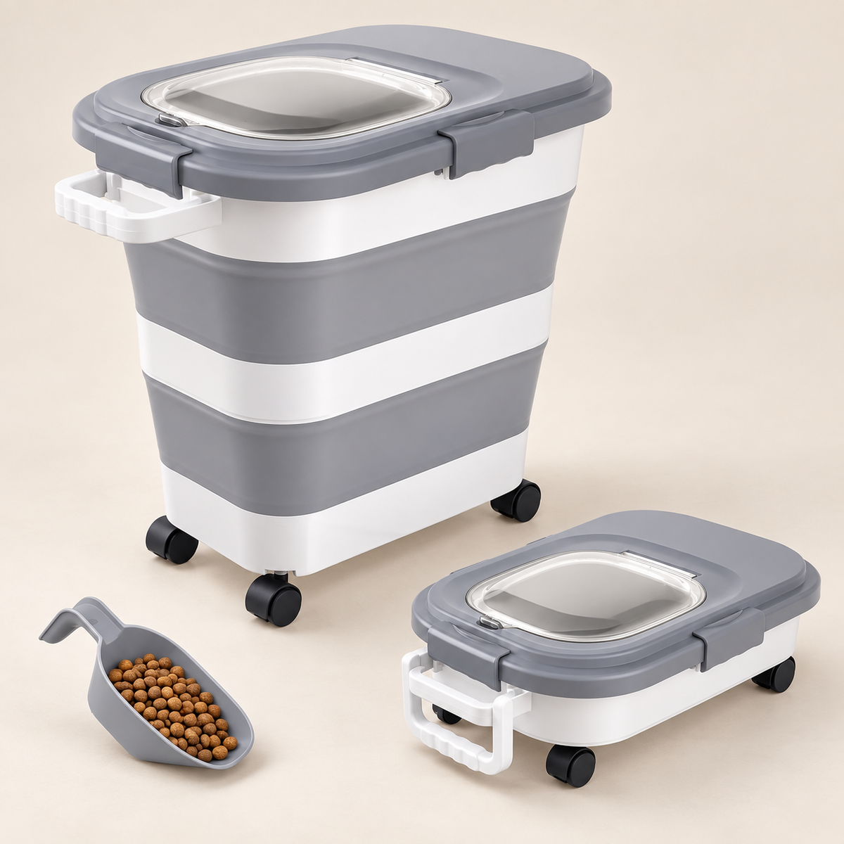 Collapsible Pet Food Storage Bin with Wheels – Trend & Trot