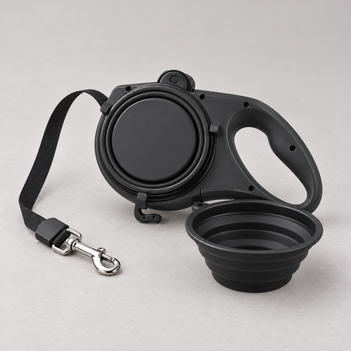 3-in-1 Dog Walking Leash with Bottle, Bowl & Bag Holder – Trend & Trot