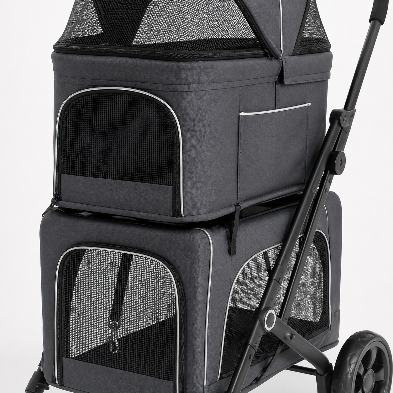 Carrier mesh, zip entry and internal harness tether