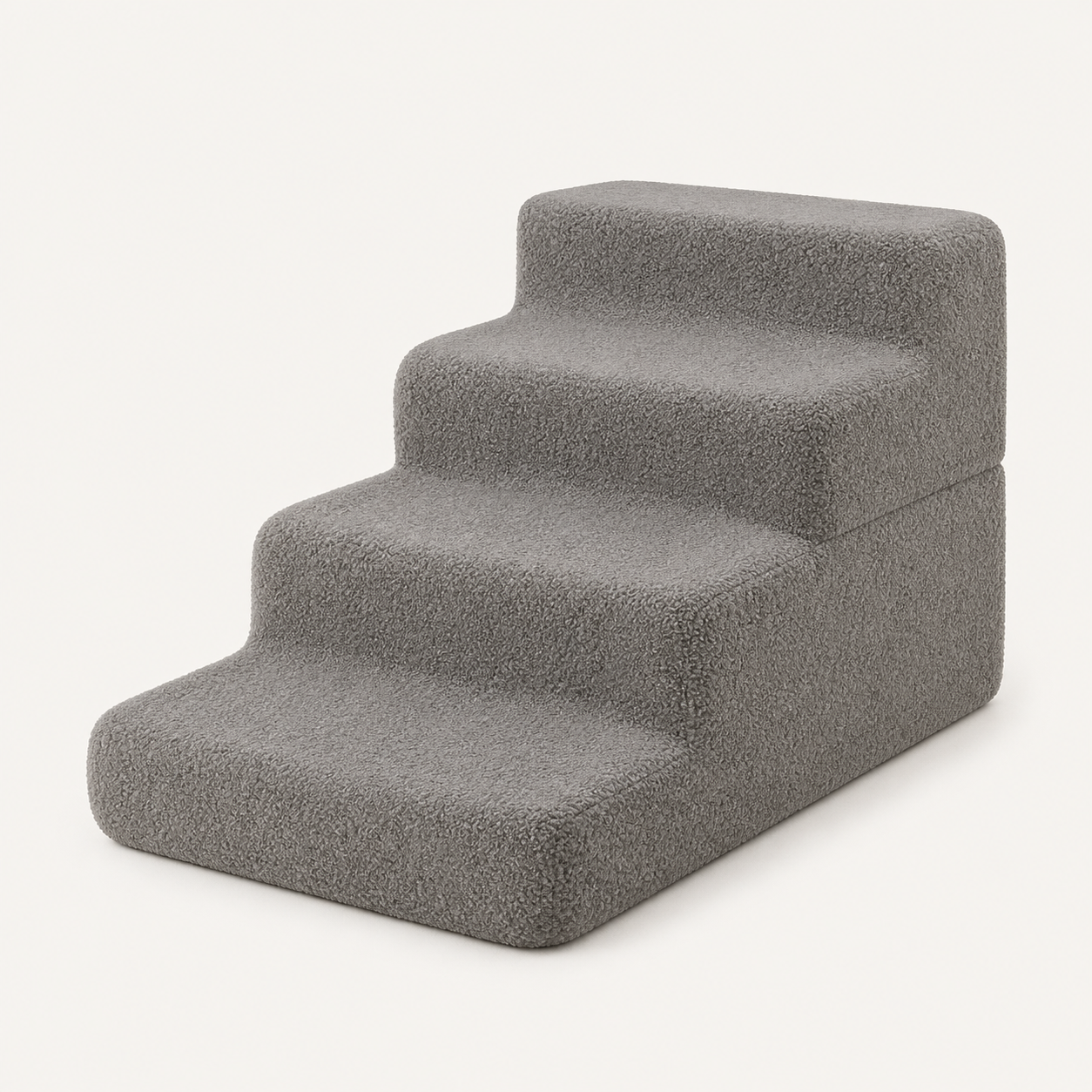 Grey four-step foam pet stairs