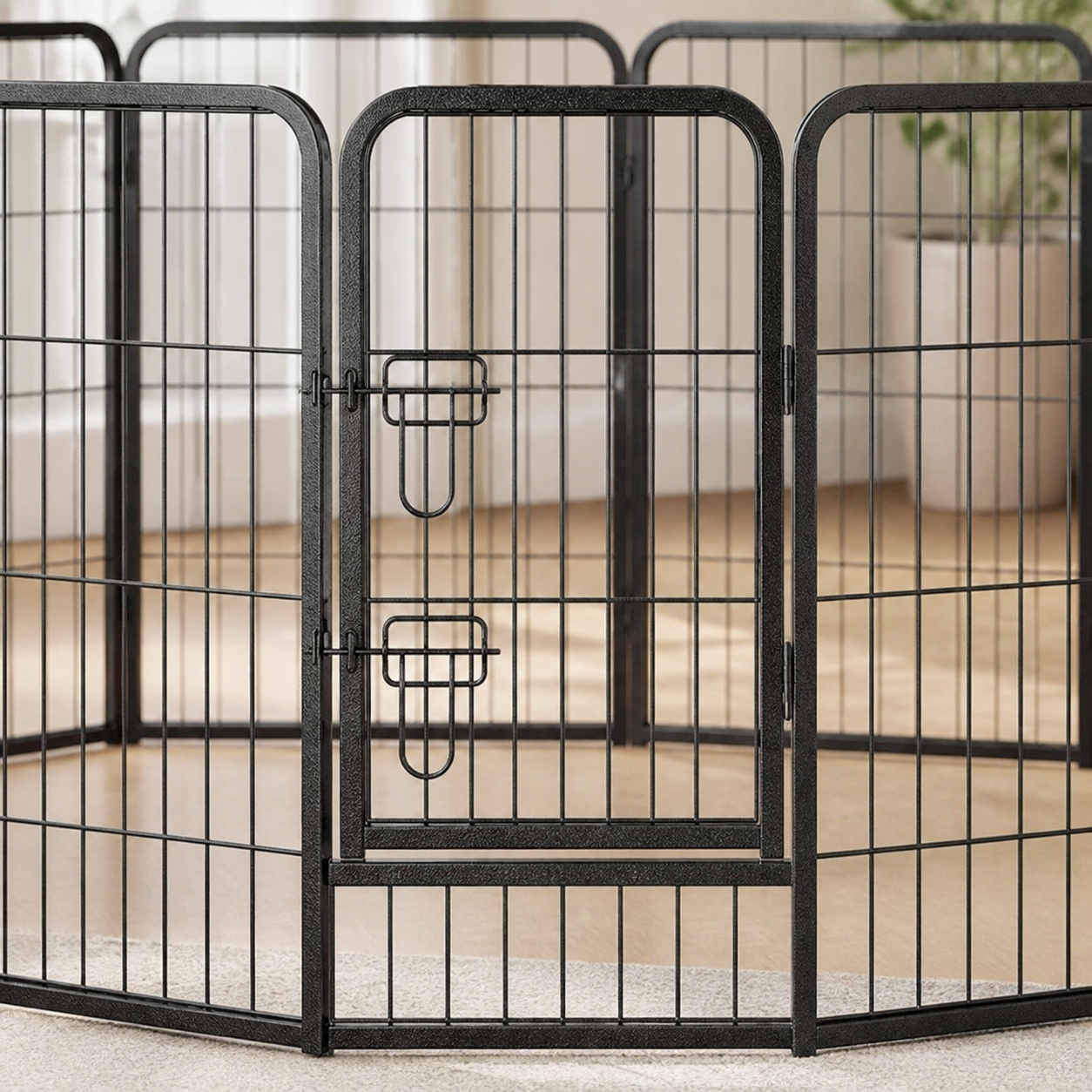 Double-latch playpen door detail