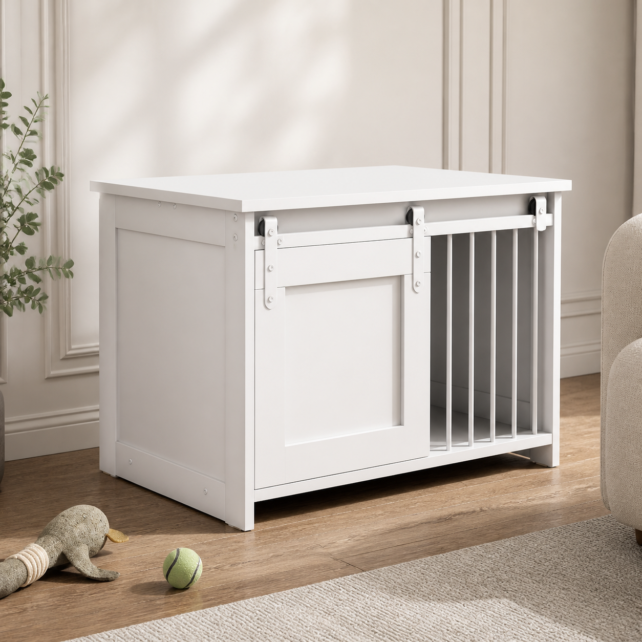 Sliding-Door Dog Crate Furniture — 80cm — alternate view
