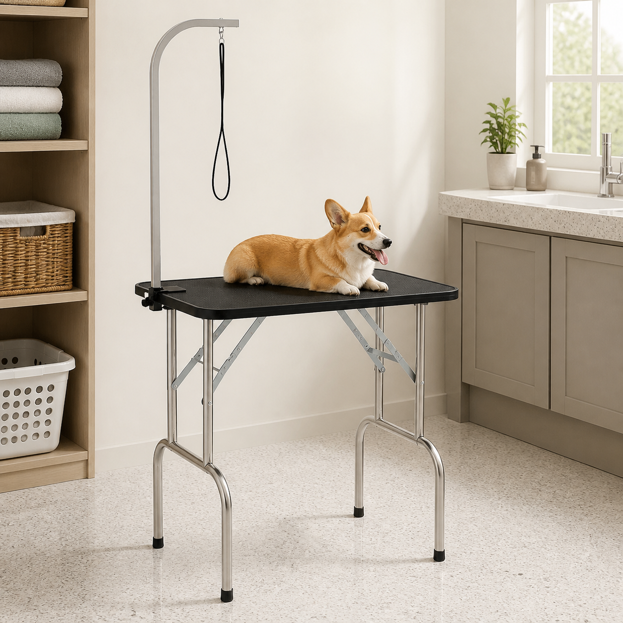 Grooming table side profile