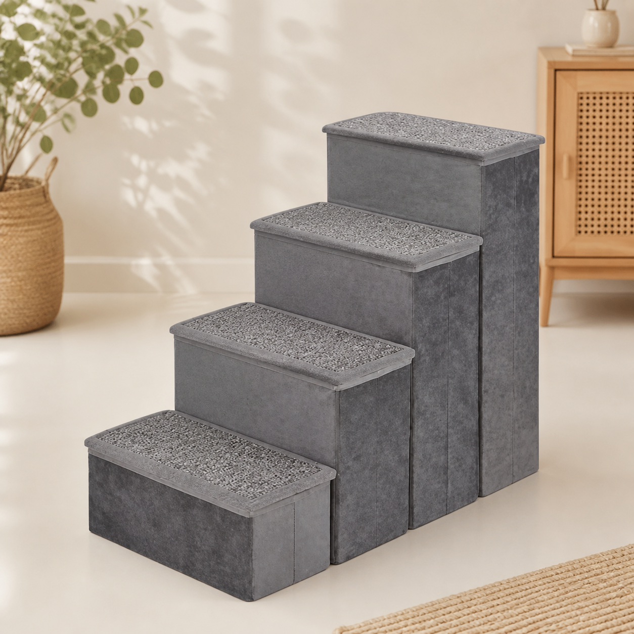 Foldable Pet Stairs with Storage — 4 Step — studio hero