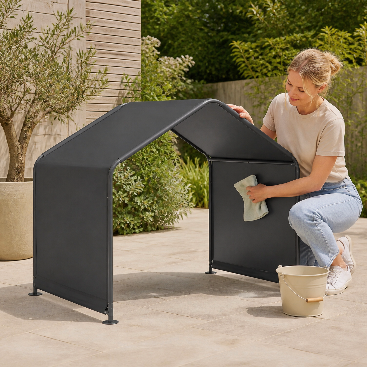 Garden Dog Shade Shelter — storage or care view