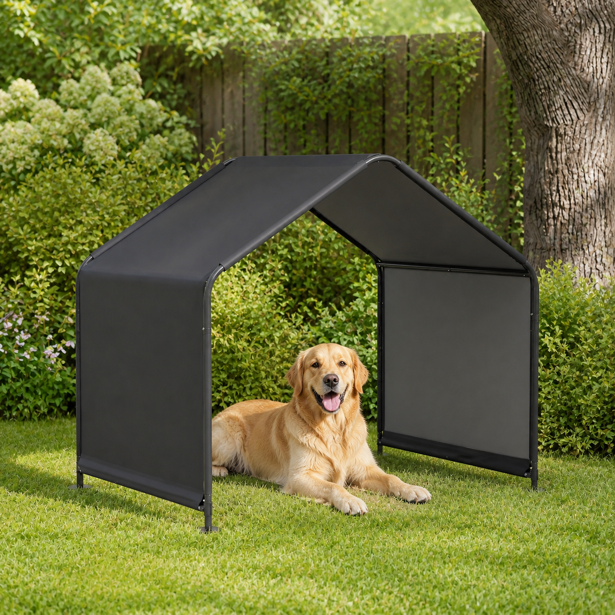 Garden Dog Shade Shelter — in-room or garden context