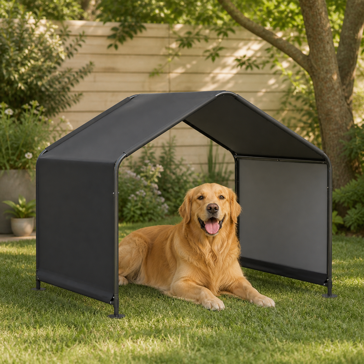 Garden Dog Shade Shelter — second lifestyle view