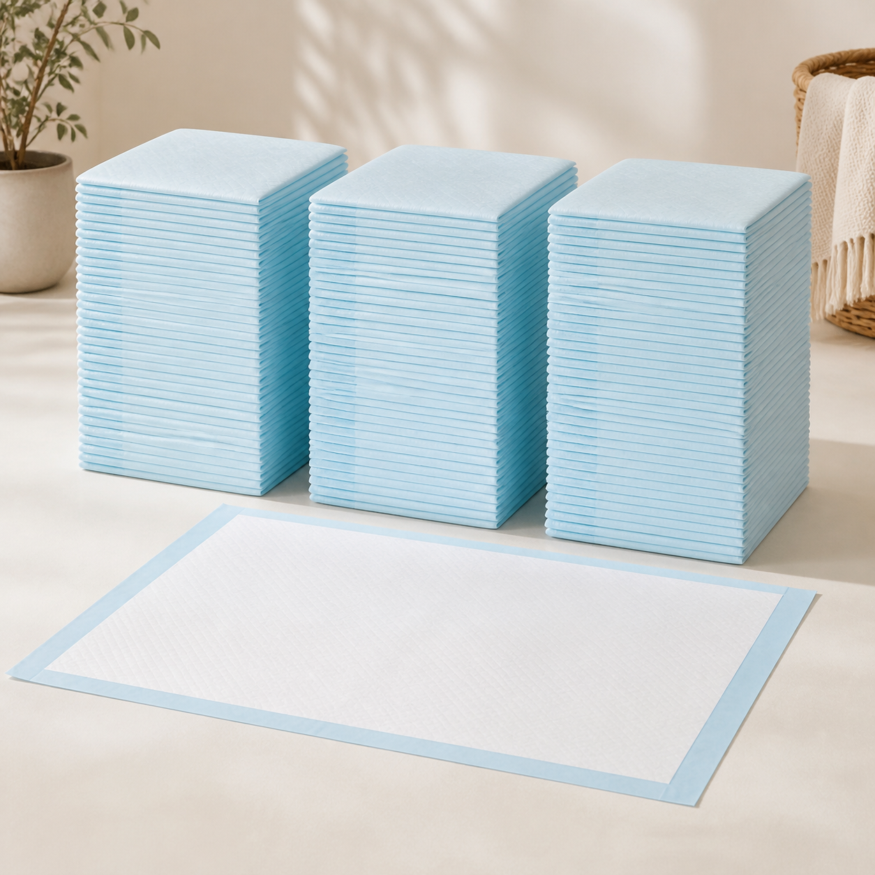 Six-Layer Puppy Training Pads — 150 Pack — studio hero