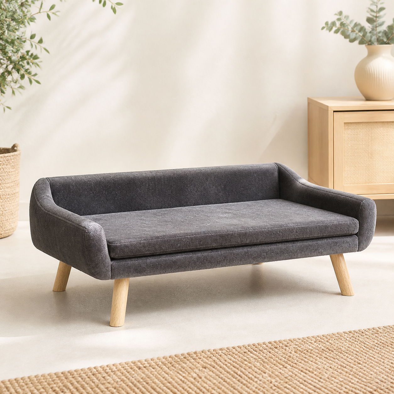 Raised Pet Sofa Bed with Removable Cushion — studio hero