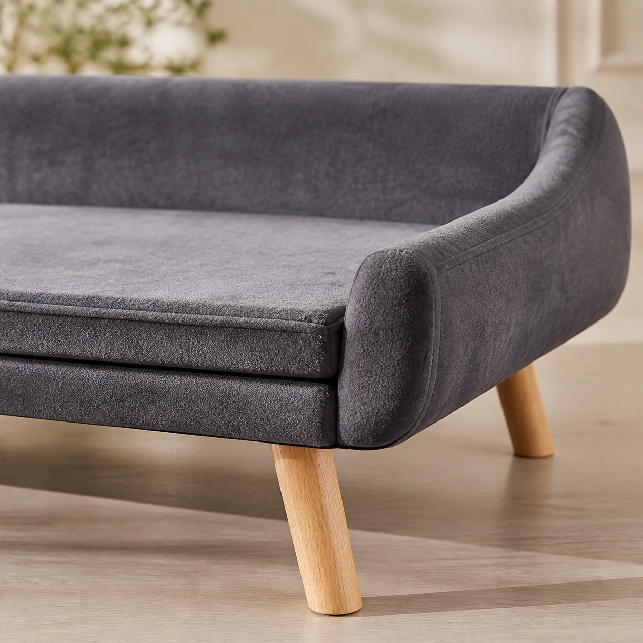 Raised Pet Sofa Bed with Removable Cushion — material detail