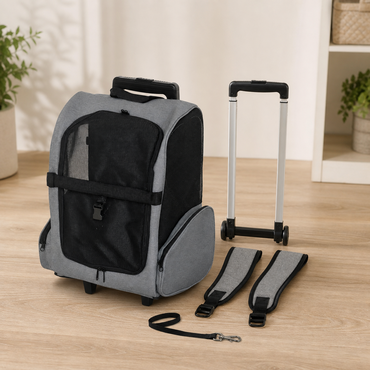 Wheeled Pet Carrier Backpack — Up to 4kg — included components