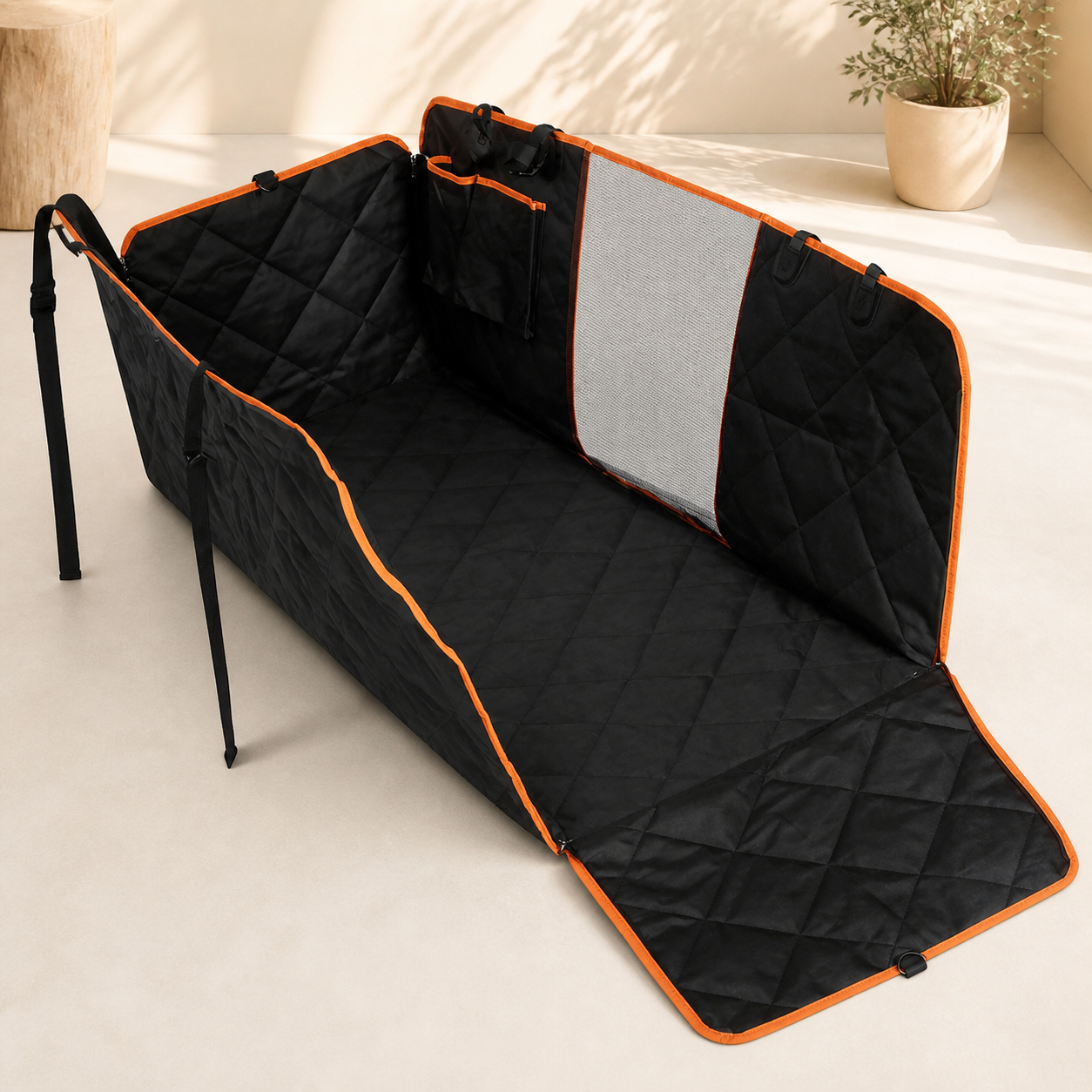Quilted Dog Car Hammock with Side Protection — studio hero