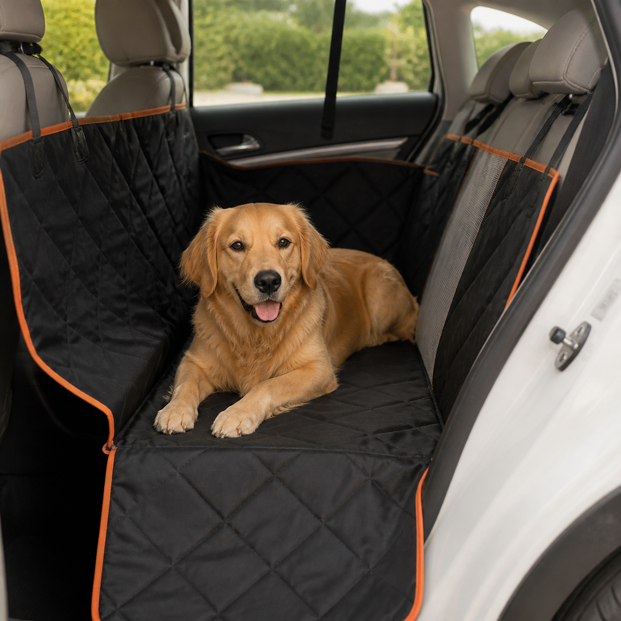 Quilted Dog Car Hammock with Side Protection — second lifestyle view