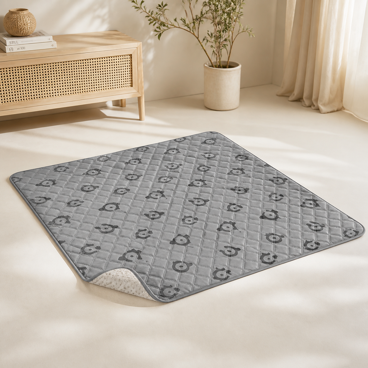 Waterproof Quilted Dog Sofa Protector — Dove Grey — studio hero