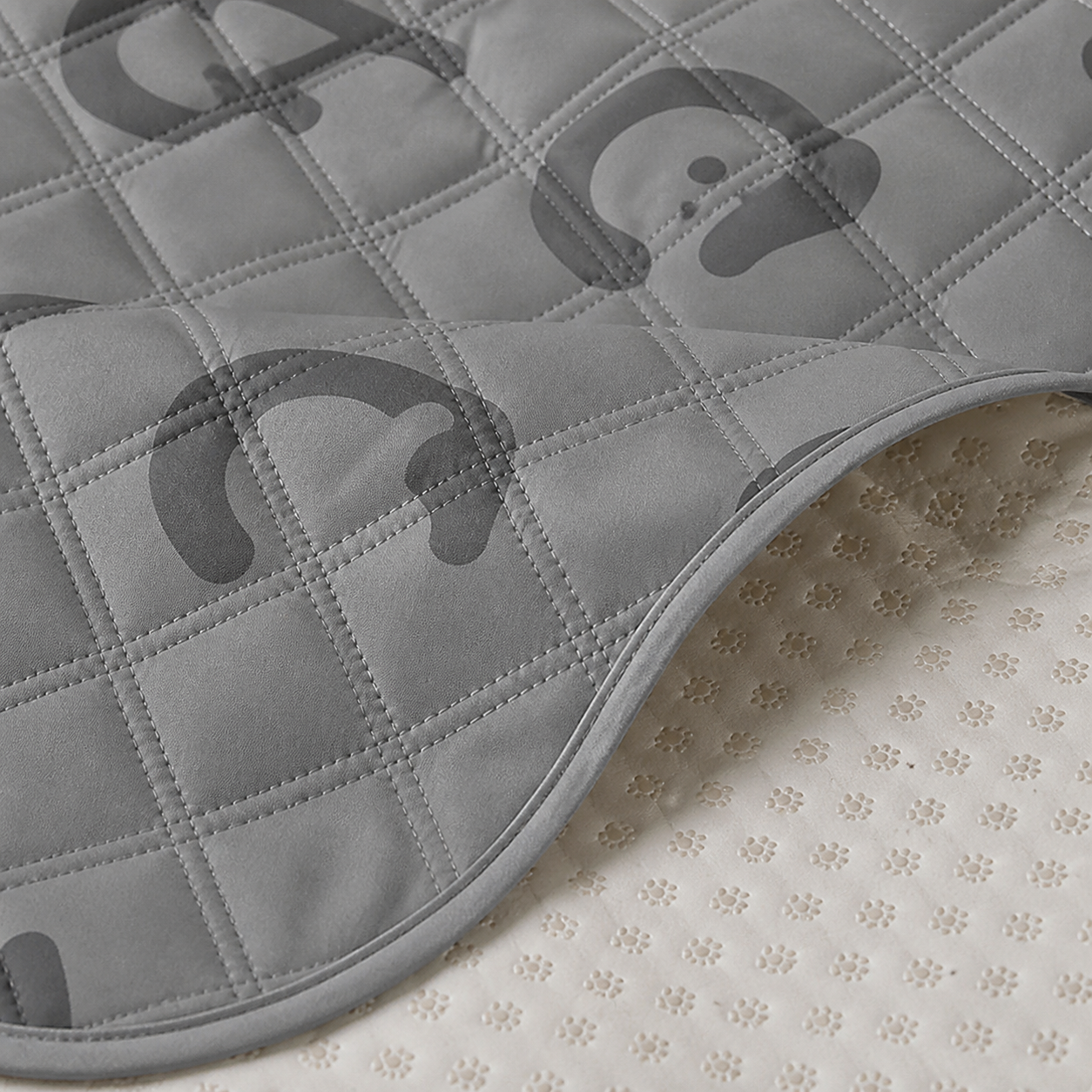 Waterproof Quilted Dog Sofa Protector — Dove Grey — material detail