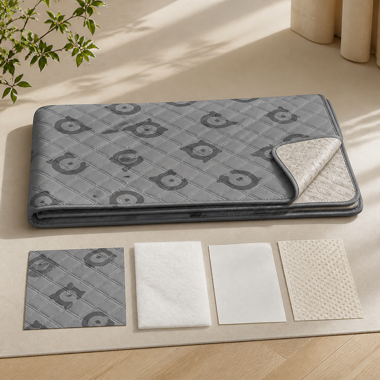 Waterproof Quilted Dog Sofa Protector — Dove Grey — included components