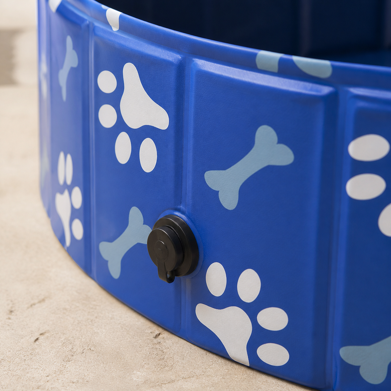 Dog pool drain valve detail