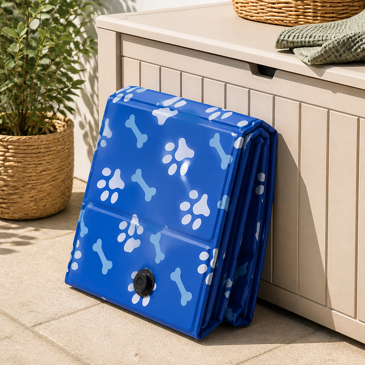 Dog pool folded for storage