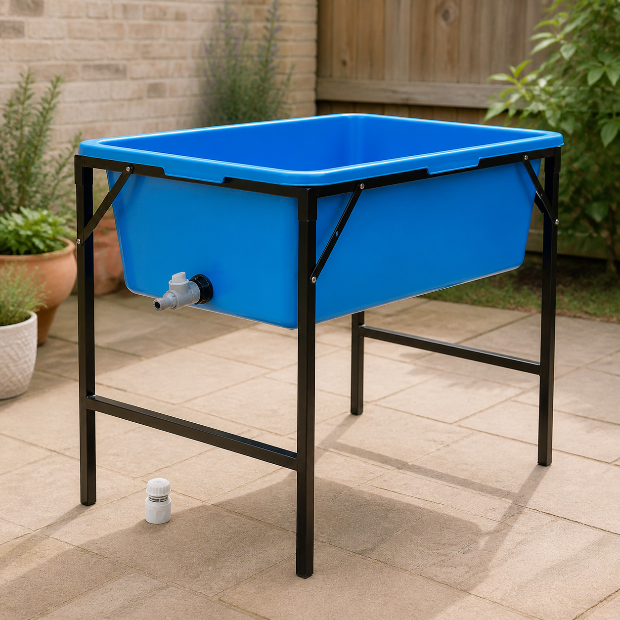 Raised Dog Bath with Folding Stand — 90L — alternate view