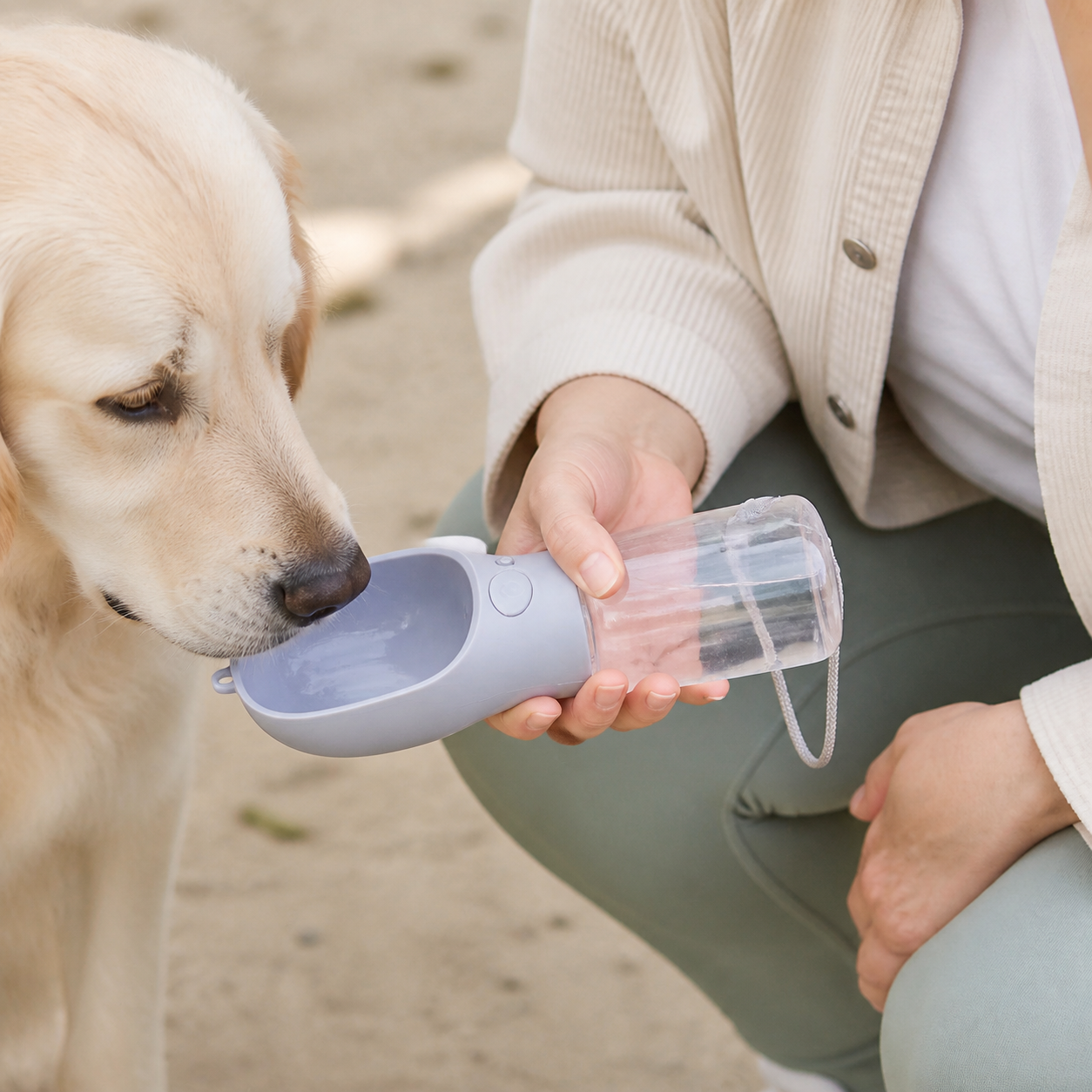 Portable Dog Water Bottle — 350ml — owner setup