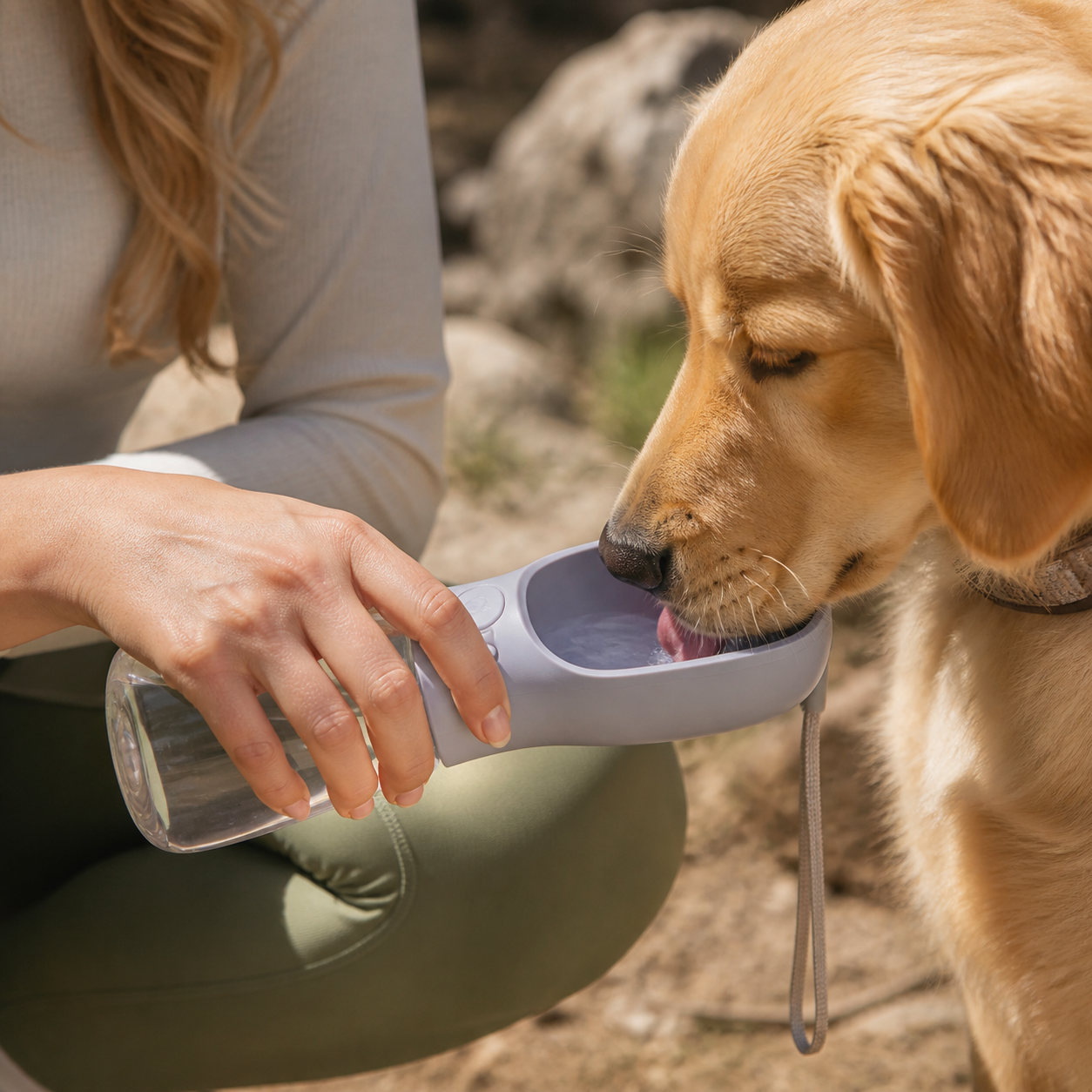 Portable Dog Water Bottle — 350ml — second lifestyle view