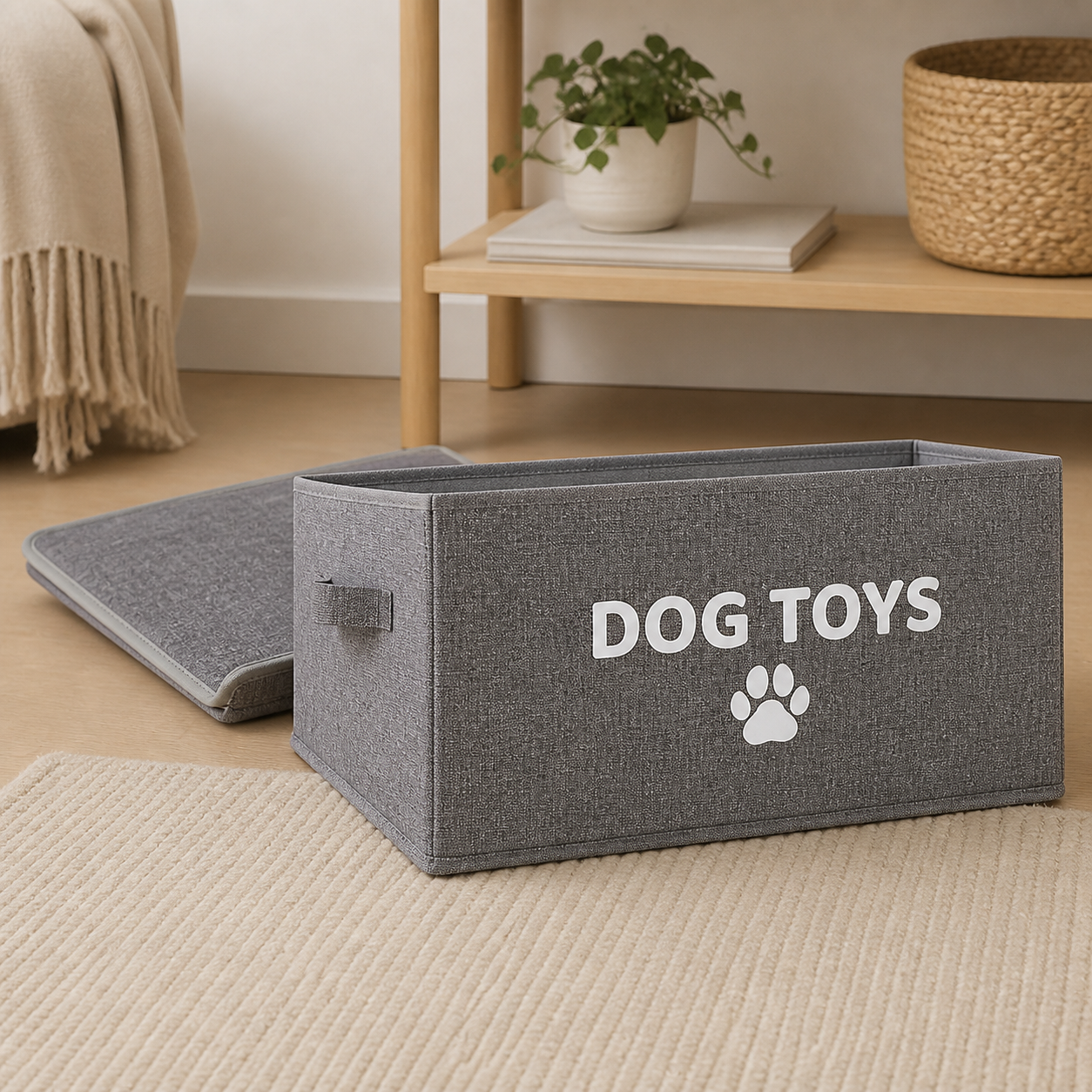 Dog toy box folded flat