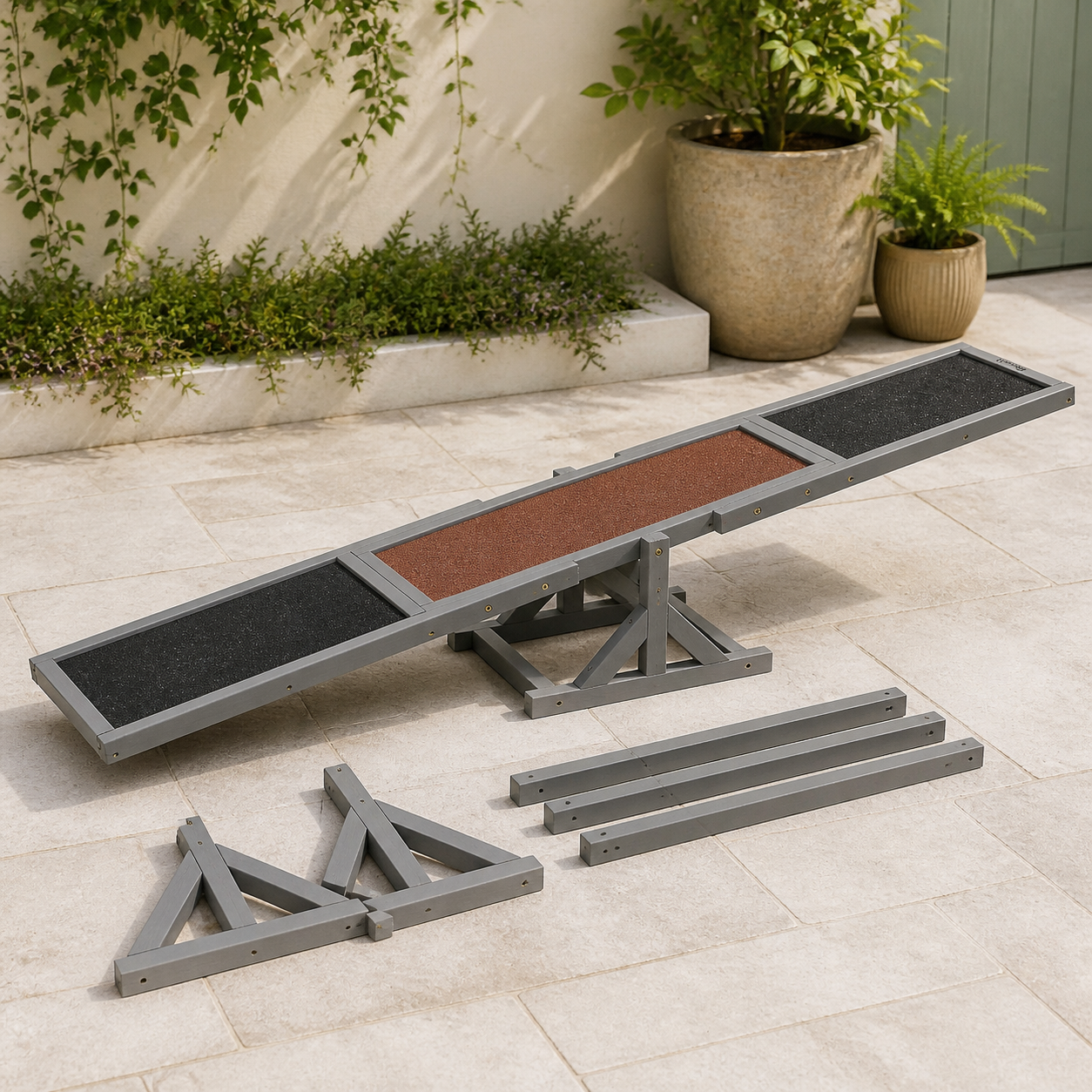Wooden Dog Agility Seesaw — 180cm — included components